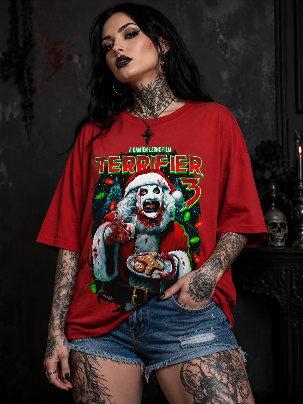 Horror Movie Art Clown Cotton Black All Size T Shirt, Size S to 3XL